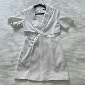 Zara mini white cut out skater dress